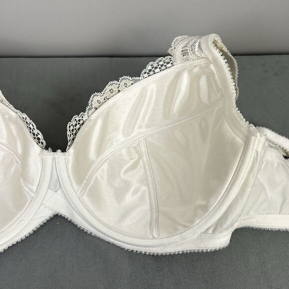 Charnos Bra UK 38E Bailey Plunge Lined Molded 155102 Ivory Underwire Tassel - Picture 8 of 11